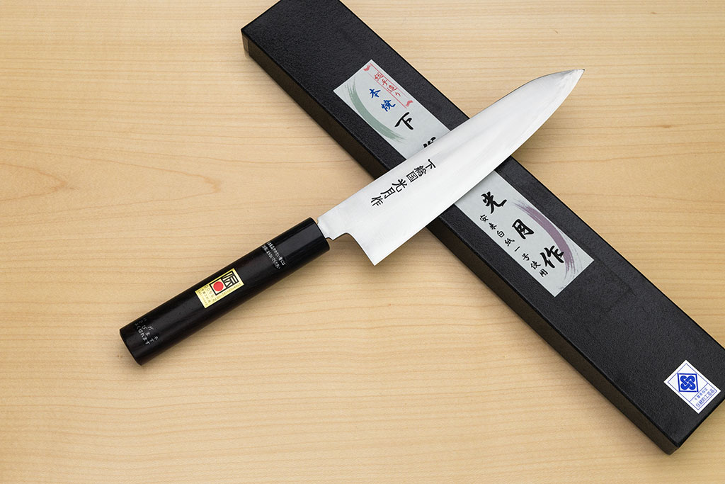 Goko Hamono Shimosanokuni Kogetsu White steel 1 Hon-yaki Gyuto knife 210 mm (8.3") Rosewood handle - Knife-Life - Best Japanese Knife Store