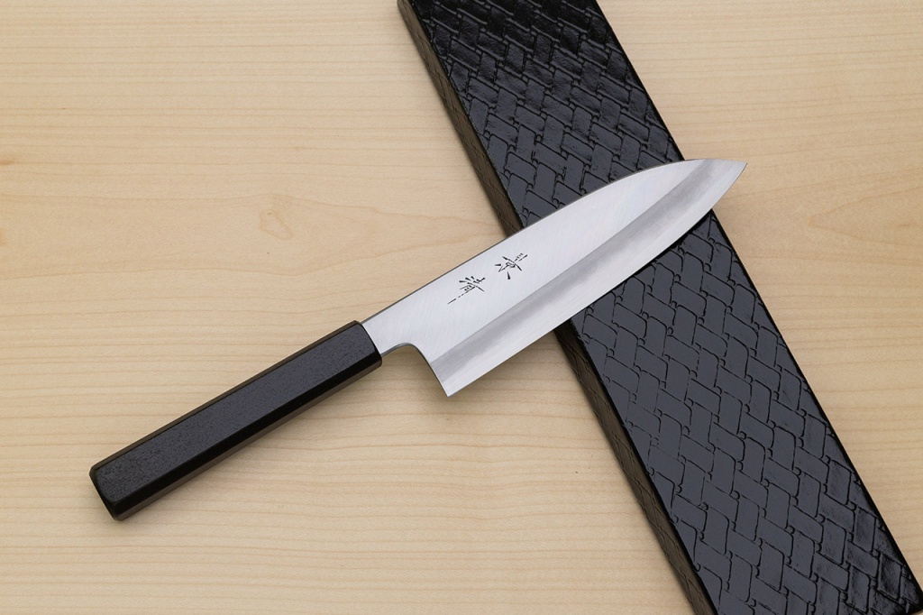 Kagekiyo White Steel 2 Santoku knife 180mm (7.1") Magnolia Wood Urushi lacquer handle - Knife-Life - Best Japanese Knife Store
