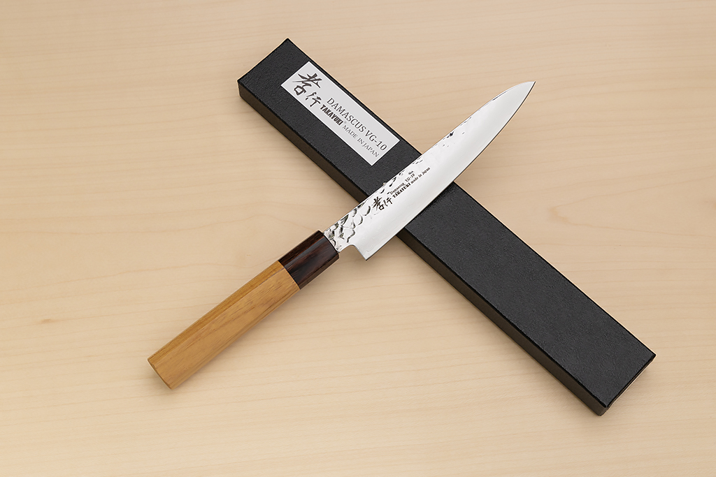 Sakai Takayuki 33-layer VG10 Damascus Petty knife 150mm (6 ") Keyaki (Japanese Elm) handle - Knife-Life - Best Japanese Knife Store
