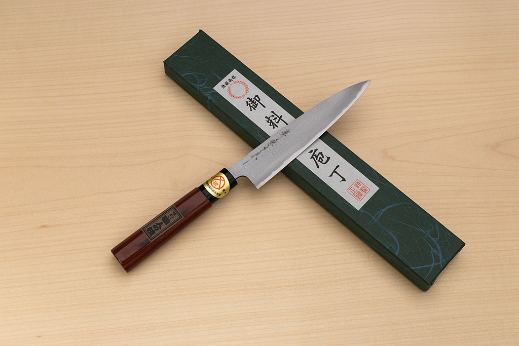 Sakai Genkichi Warikomi White steel 3 Petty knife 150mm (4.8) Magnolia Wood with  Negoro-Nuri Urushi Lacque - Knife-Life - Best Japanese Knife Store