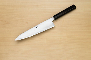 Goko Hamono Shimosanokuni Kogetsu White steel 1 Hon-yaki Gyuto knife 240 mm (9.5") Rosewood handle