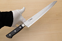 Tetsuhiro VG10 Kasumi nagashi Damascus Sujihiki knife 270mm (10.7") Black paper micarta - Knife-Life - Best Japanese Knife Store