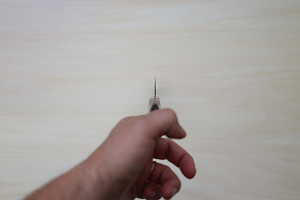 Miki VG10 35 Layers Damascus Nakiri knife 165mm (6.5") Black Pakkawood handle