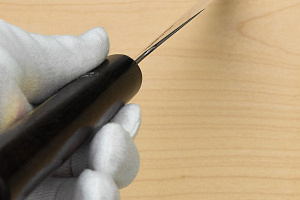 Goko Hamono Shimosanokuni Kogetsu White steel 1 Hon-yaki Gyuto knife 240 mm (9.5") Rosewood handle