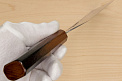 Hokiyama Sakon AUS10 Hammered shiny Damascus 165mm (6.5") Nakiri knife with Burnt pattern Urushi lacquered Magnolia Wood octagon handle - Knife-Life - Best Japanese Knife Store