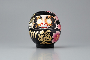 Miyabi Daruma Sakura Black Small 12cm