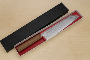 Hokiyama Ginga San-mai Silver steel 3 Kiritsuke 240mm (9.5") Elongated Octagonal Walnut Handle