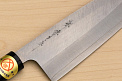 Sakai Genkichi Warikomi AUS8 Santoku knife 180mm (7.1) Magnolia Wood with Akebono-Nuri Urushi Lacque - Knife-Life - Best Japanese Knife Store