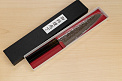 Hokiyama Sakon AUS10 Hammered shiny Damascus 210mm (8.3") Gyuto knife with Gold Dust Urushi lacquered Magnolia Wood octagon handle - Knife-Life - Best Japanese Knife Store