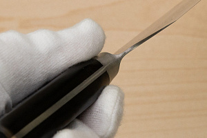 Tetsuhiro VG10 Kasumi nagashi Damascus Gyuto knife 210mm (8.3") Black paper micarta