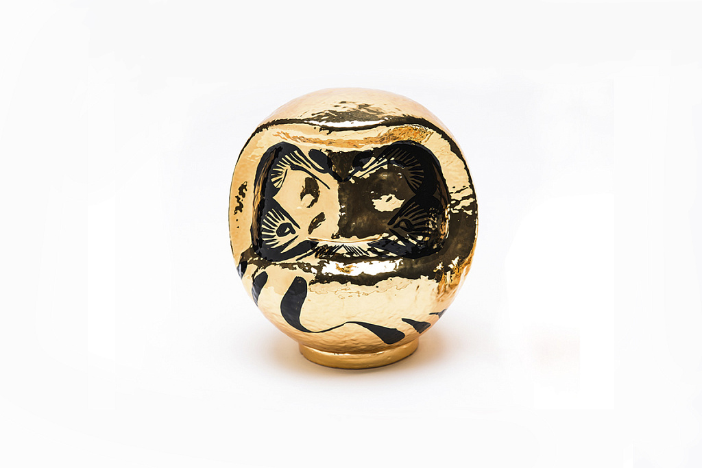 Designer's Premium Gold Daruma Small 12cm - Knife-Life - Best Japanese Knife Store