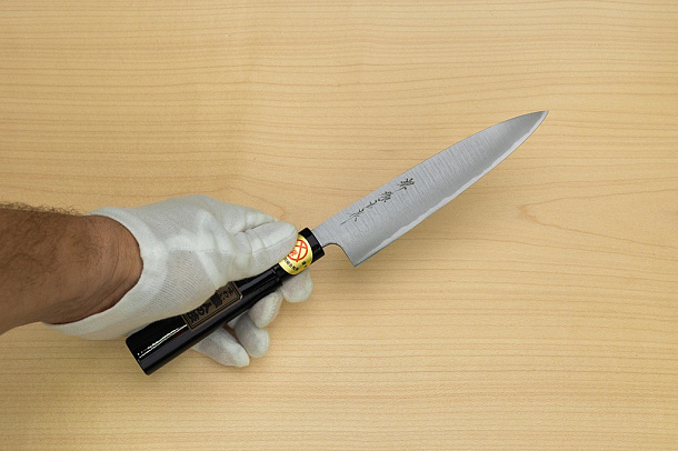 Sakai Genkichi Warikomi White steel 3 Petty knife 150mm (5.9) Magnolia Wood with Akebono-Nuri Urushi Lacque