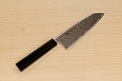 Hokiyama Sakon Bokusui AUS10 ROU-Wave Damascus 165mm (6.5") Santoku knife with Gold Dust Urushi lacquered Magnolia Wood octagon handle - Knife-Life - Best Japanese Knife Store