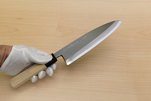 Sakai Genkichi Blue steel 2 Deba Knife 180mm Magnolia Wood handle with buffalo horn