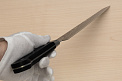 Tetsuhiro VG10 Damascus Sujihiki knife 270mm (10.7") Black paper micarta - Knife-Life - Best Japanese Knife Store