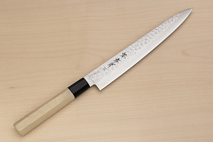 Sakai Takayuki 45-layer Damascus AUS10 Sujihiki knife 240mm (9.5") Magnolia/Italian resin handle