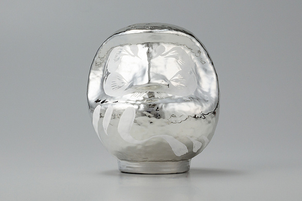 Designer's Premium Silver Daruma Small 12cm