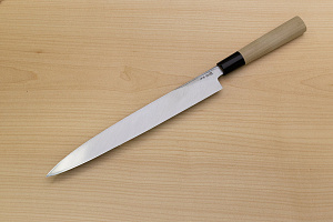 Sakai Genkichi White steel 2 Yanagiba Sashimi Knife 270 (10.6) Magnolia Wood handle with buffalo horn