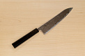 Hokiyama Sakon Bokusui AUS10 ROU-Wave Damascus 210mm (8.3") Gyuto knife with Gold Dust Urushi lacquered Magnolia Wood octagon handle - Knife-Life - Best Japanese Knife Store