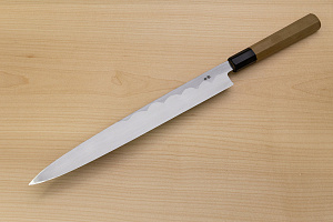 Sakai Genkichi Blue steel 2 Yanagiba Sashimi Knife 300 (11.8) Magnolia Wood handle with buffalo horn