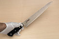 Tetsuhiro VG10 Damascus Sujihiki knife 270mm (10.7") Black paper micarta - Knife-Life - Best Japanese Knife Store