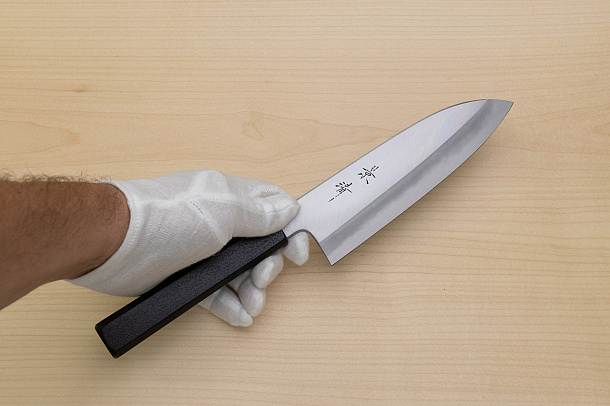 Kagekiyo White Steel 2 Santoku knife 180mm (7.1") Magnolia Wood Urushi lacquer handle
