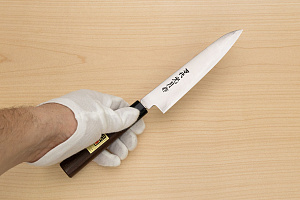 Goko Hamono Mandai Kogetsu Petty knife Korikin steel 150 mm (5.91") Rosewood handle Goko Hamono Mandai Kogetsu Petty knife Korikin steel 150 mm (5.91") Rosewood handle