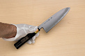 Sakai Genkichi Warikomi White steel 2 Santoku knife 180mm (7.1) Magnolia Wood with Akebono-Nuri Urushi Lacque - Knife-Life - Best Japanese Knife Store