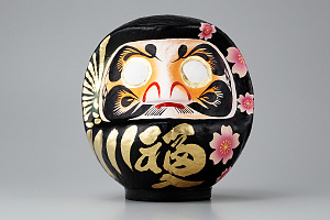 Miyabi Daruma Sakura Black Medium 20cm