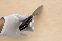 Tetsuhiro VG10 Damascus Santoku knife 170mm (6.7") Black paper micarta - Knife-Life - Best Japanese Knife Store