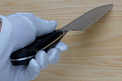 Tetsuhiro Blue Super Santoku knife 170mm (6.7") Black paper micarta - Knife-Life - Best Japanese Knife Store