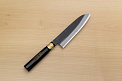 Sakai Genkichi Kurouchi Warikomi White steel 2 Santoku knife 180mm (7.1) Magnolia Wood with Akebono-Nuri Urushi Lacque - Knife-Life - Best Japanese Knife Store