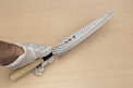 Sakai Takayuki 45-layer Damascus AUS10 Sujihiki knife 240mm (9.5") Magnolia/Italian resin handle - Knife-Life - Best Japanese Knife Store
