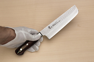 Sakai Takayuki 33-layer Damascus VG10 Nakiri vegetable knife 160mm ( 6.3 ") Spanish Mahogany handle