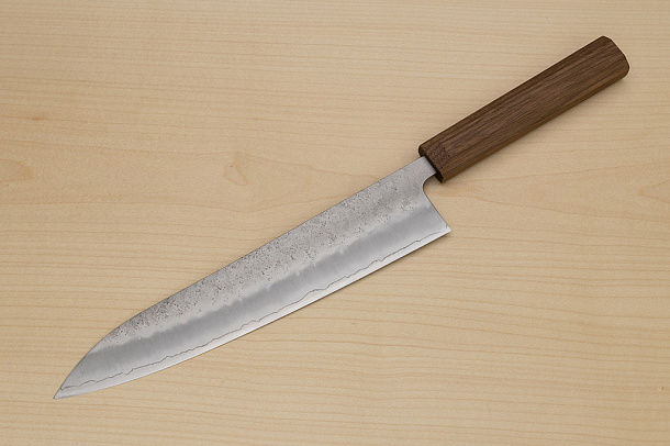 Hokiyama Ginga San-mai Silver steel 3 Gyuto 240mm (9.5") Elongated Octagonal Walnut Handle