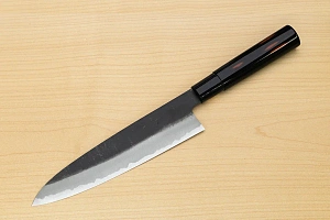 Sakai Genkichi Kurouchi Warikomi White steel 2 Gyuto knife 210mm (8.2") Magnolia Wood with Akebono-Nuri Urushi Lacque