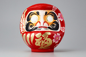 Miyabi Daruma Sakura Red Medium 20cm