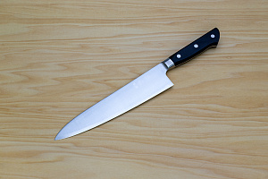Tetsuhiro Blue Super Gyuto knife 210mm (8.3") Black paper micarta Tetsuhiro Blue Super Gyuto knife 210mm (8.3") Black paper micarta