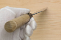 Sakai Genkichi White steel 2 Santoku 180 (7.1) Magnolia Wood handle with buffalo horn - Knife-Life - Best Japanese Knife Store