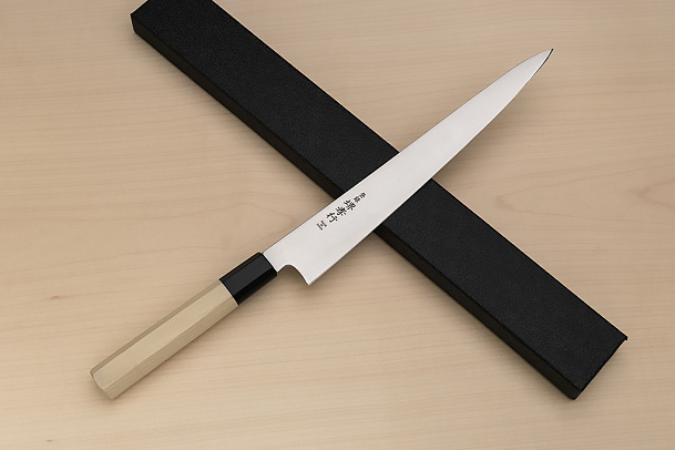 Sakai Takayuki Bohler Uddeholm Sujihiki knife 240mm (9.5 ") Magnolia/Buffalo horn handle