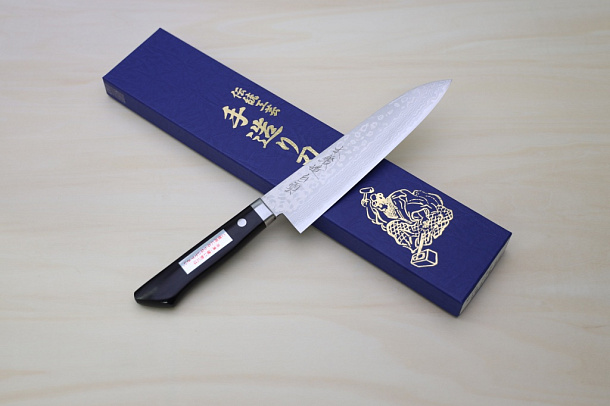 Miki VG10 35 Layers Damascus Gyuto knife 180mm (7.09") Black Pakkawood handle