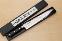 Tetsuhiro VG10 Kasumi nagashi Damascus Sujihiki knife 240mm (9.5") Black paper micarta - Knife-Life - Best Japanese Knife Store
