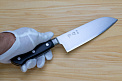 Tetsuhiro Blue Super Nakiri vegetable knife 160mm (6.3") Black paper micarta - Knife-Life - Best Japanese Knife Store