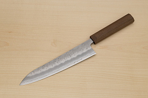 Hokiyama Ginga San-mai Silver steel 3 Gyuto 210mm (8.3") Elongated Octagonal Walnut Handle