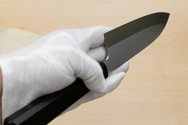 Kagekiyo White Steel 2 Santoku knife 180mm (7.1") Magnolia Wood Urushi lacquer handle