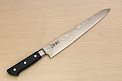 Tetsuhiro VG10 Damascus Sujihiki knife 270mm (10.7") Black paper micarta - Knife-Life - Best Japanese Knife Store