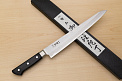 Tetsuhiro VG10 Kasumi nagashi Damascus Sujihiki knife 270mm (10.7") Black paper micarta - Knife-Life - Best Japanese Knife Store