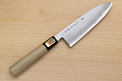 Sakai Genkichi White steel 2 Santoku 180 (7.1) Magnolia Wood handle with buffalo horn - Knife-Life - Best Japanese Knife Store