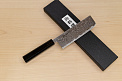Hokiyama Sakon Bokusui AUS10 ROU-Wave Damascus 165mm (6.5") Nakiri knife with Gold Dust Urushi lacquered Magnolia Wood octagon handle - Knife-Life - Best Japanese Knife Store