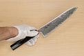 Hokiyama Sakon Bokusui AUS10 ROU-Wave Damascus 210mm (8.3") Gyuto knife with Gold Dust Urushi lacquered Magnolia Wood octagon handle - Knife-Life - Best Japanese Knife Store